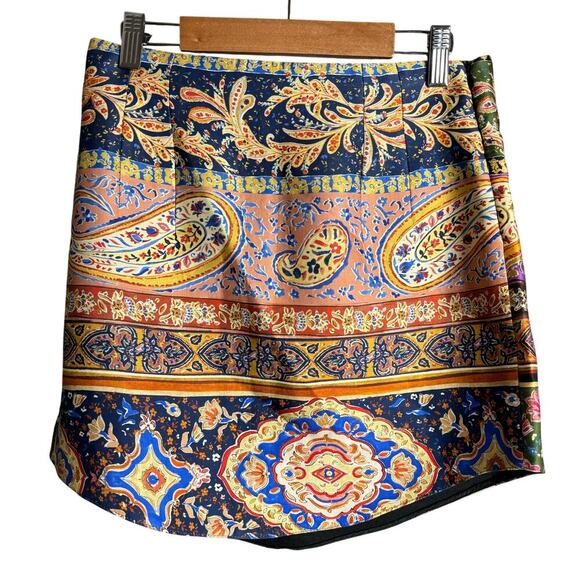 Zara Printed Satin Mini Skirt Size S - Picture 5 of 7